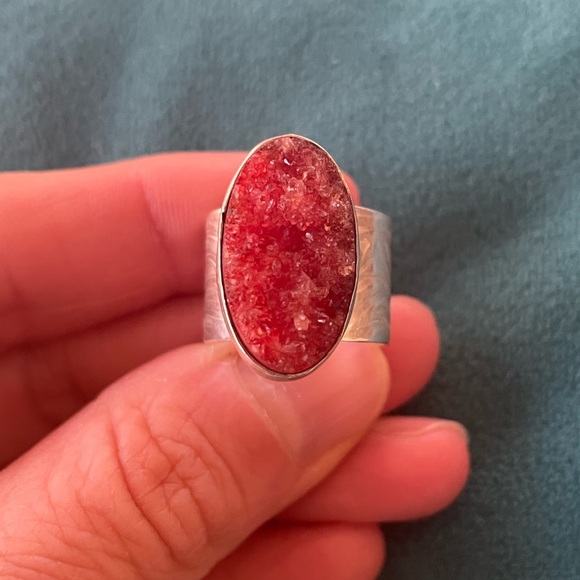 Sparkling Gemstone Ring Size 6 (Druzy?) - Picture 1 of 4